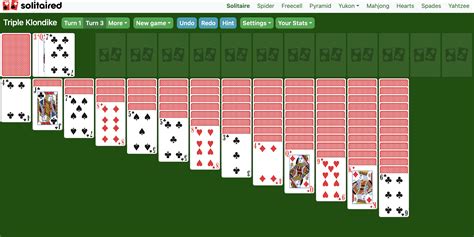 Triple Klondike Solitaire Turn Three .